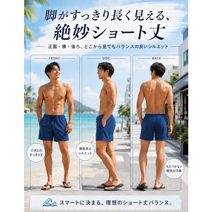 【夏物売り切りSALE!2980円→1980円】【夏・海・レジャーに】【送料無料最短翌日出荷】水着 メンズ 吸汗速乾 サーフパンツ 水陸両用 海パン ハーフパンツ ブルー/L