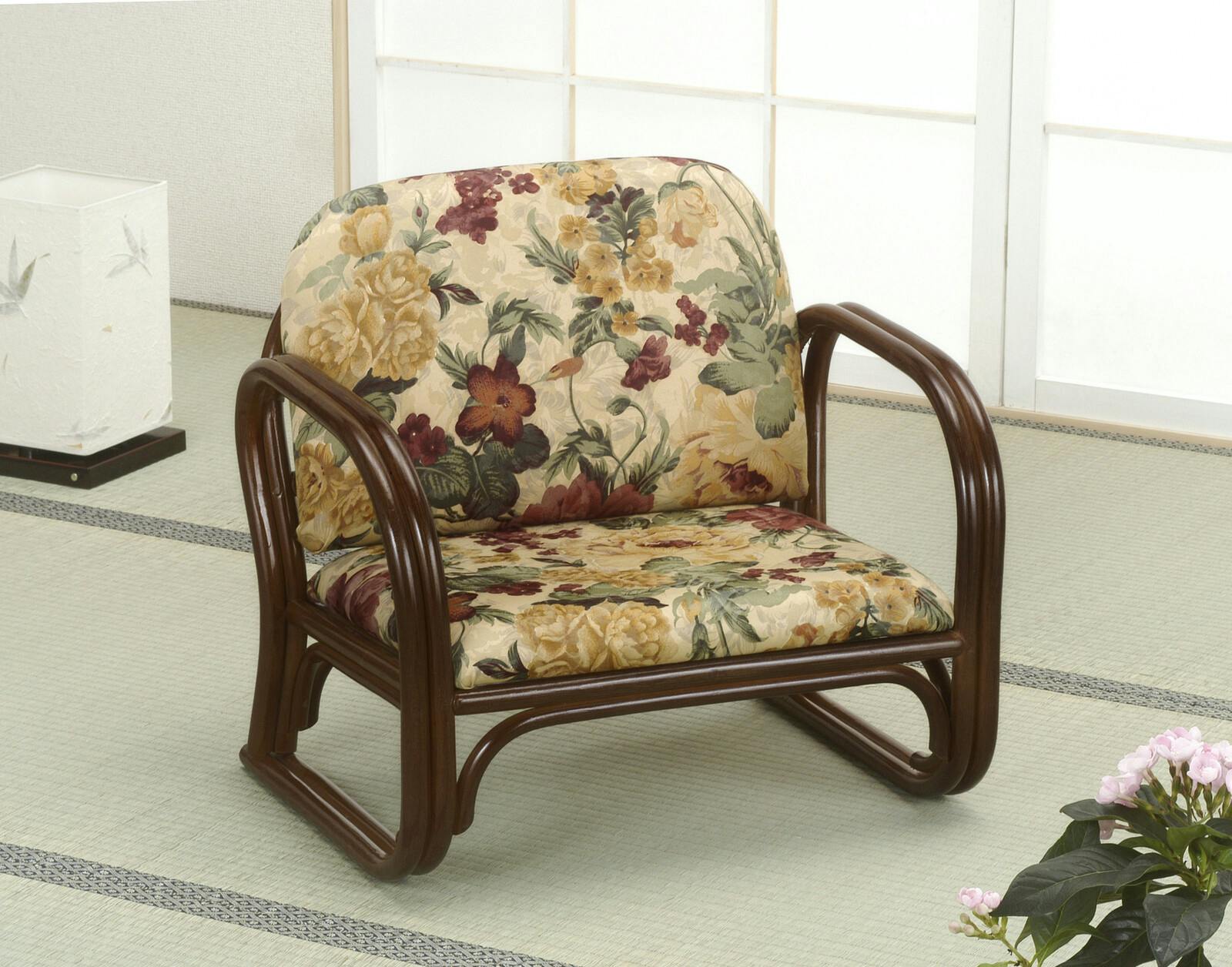 籐 ラタン 籐樂々便利座椅子　ロータイプ   アームチェア　思いやり座椅子　  家具 【送料込み】 #imed