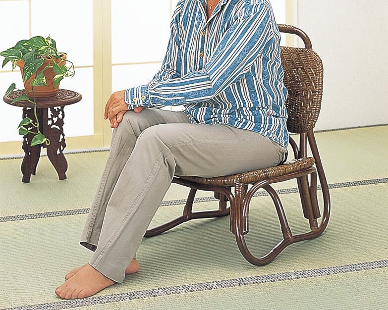 籐 ラタン 籐あじろ編み楽々座椅子 座椅子 チェア 天然素材 ダーク