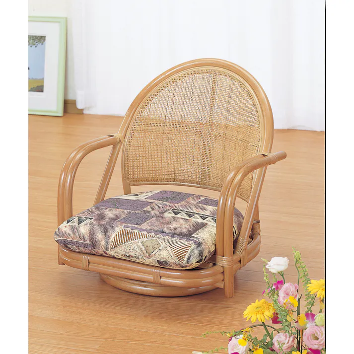 籐 ラタン 籐回転座椅子 ロータイプ 回転座椅子 ラウンドチェア ロータイプ 家具 【送料込み】 #imed