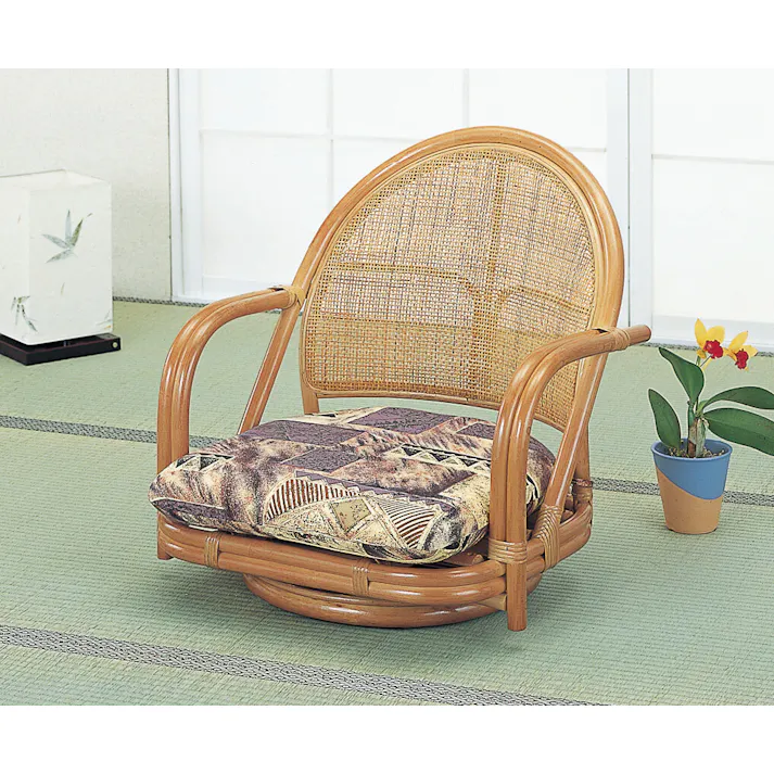 籐 ラタン 籐回転座椅子 ロータイプ 回転座椅子 ラウンドチェア ロータイプ 家具 【送料込み】 #imed