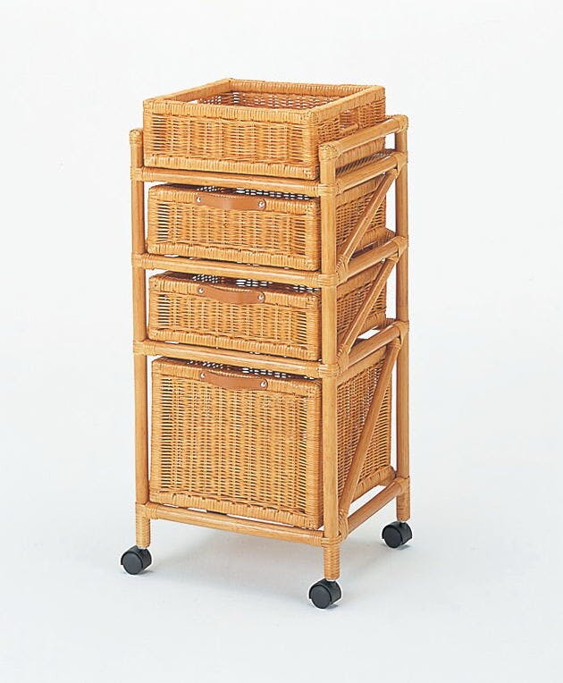 籐 ラタン 籐ランドリー　スリム幅40×奥行36×高さ86cm　重量約7.5kg  　ランドリー　収納　引出し  家具 【送料込み】 #imed