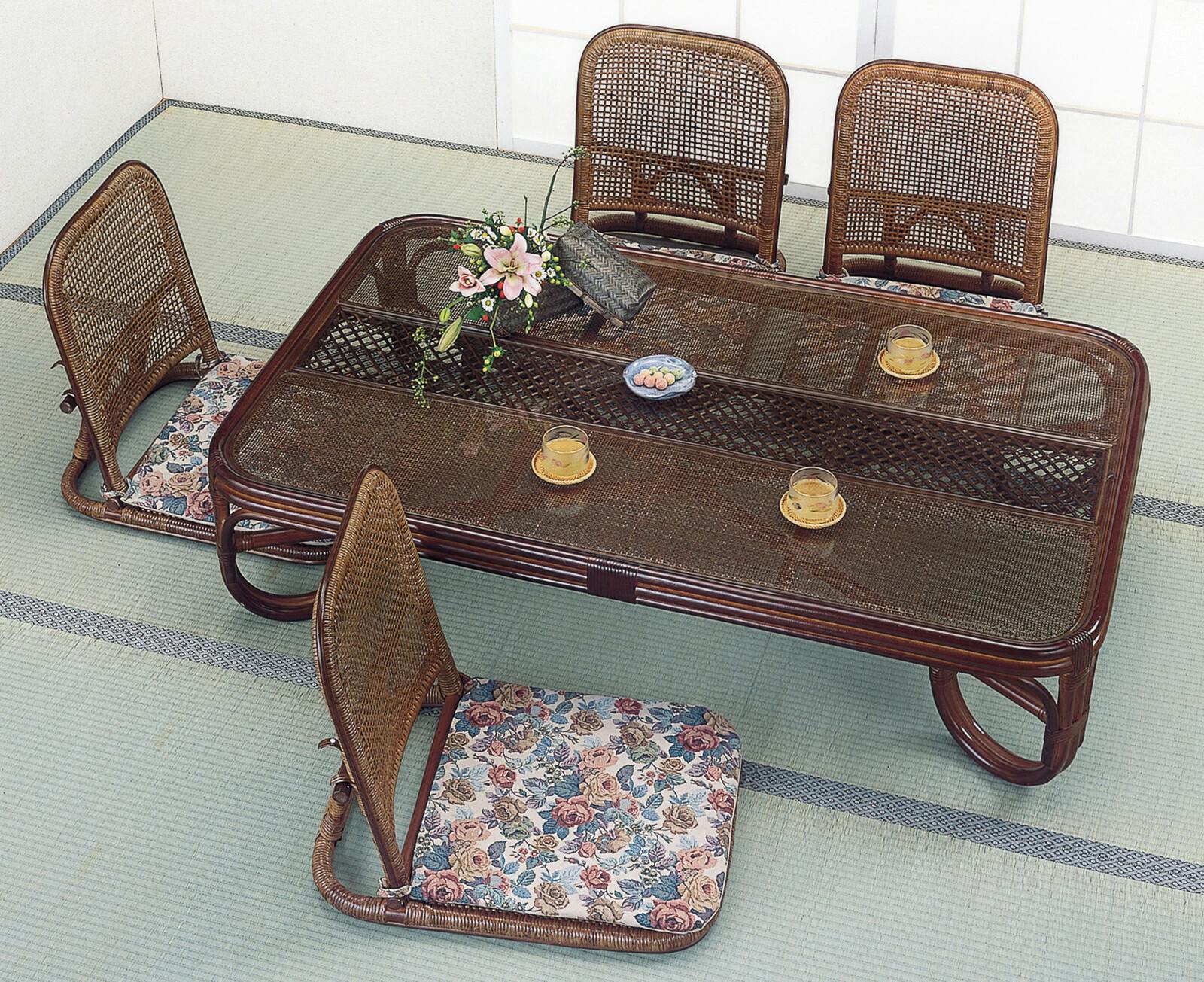 籐 ラタン 籐座卓 座卓 テーブル 家具 【送料込み】 #imed