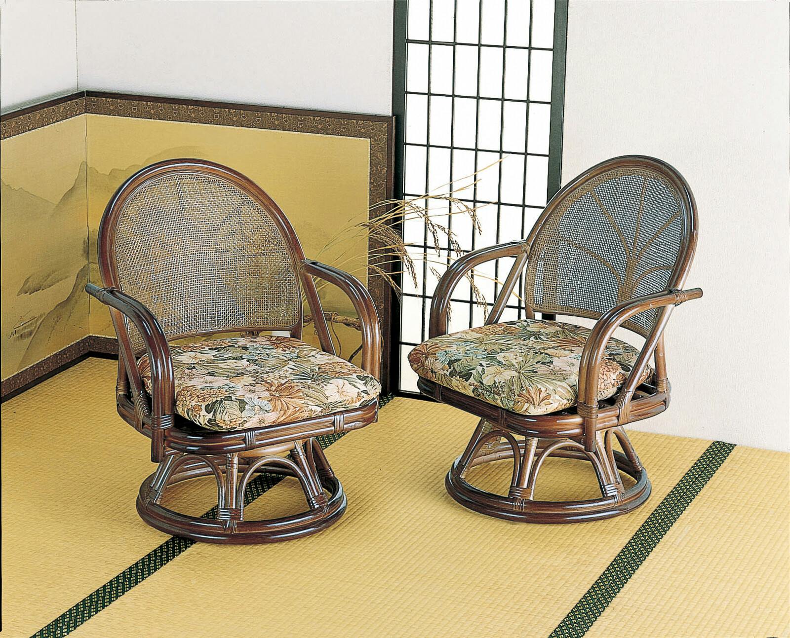 籐 ラタン 籐回転座椅子ハイタイプ　2脚組   回転座椅子 ハイタイプ　 家具 【送料込み】 #imed