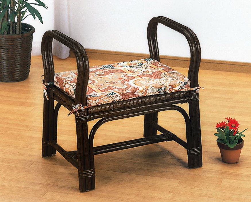 籐 ラタン 籐便利座椅子 座椅子 天然素材 ダークブラウン 家具 【送料