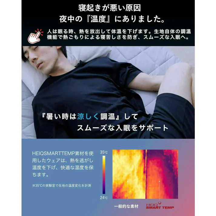 【数量限定セール10%OFF】快眠ウェア 男女兼用 【着るだけ快眠サポートウェア】 調温 上下セット 半袖 夏 ギフト 吸汗速乾 ゆったり パジャマ ネイビーM
