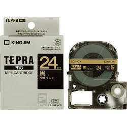 PROテープ カラーラベル 24mm 黒/金文字 SC24KZ