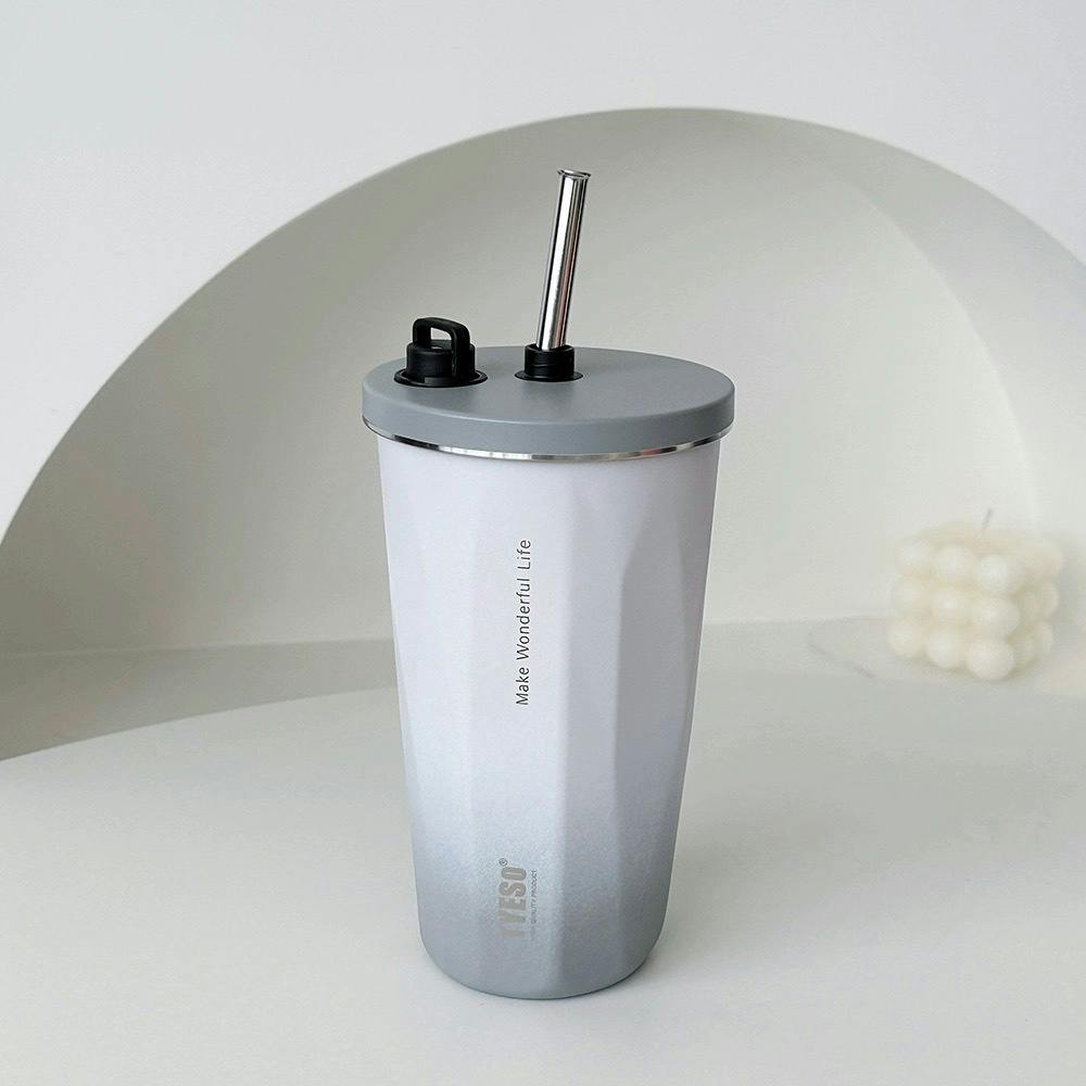 タンブラー ストロー付き 600ml ステンレス 蓋付き 真空断熱 保温 保冷 アウトドア 持ち運び便利 直飲み 漏れない 大容量 多色 トラベル