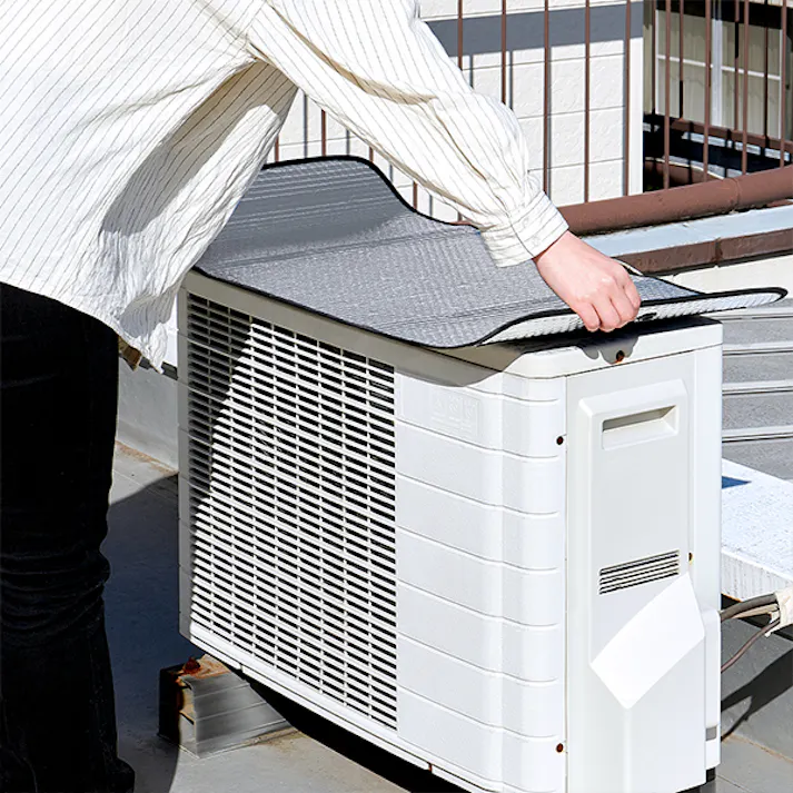 【エアコン室外機遮熱パネル マグネット式 約90×42cm 3個セット】 ちあふる 電気代 節約 猛暑対策 夏 日よけ 屋外 遮熱カバー JAN:4989409101661