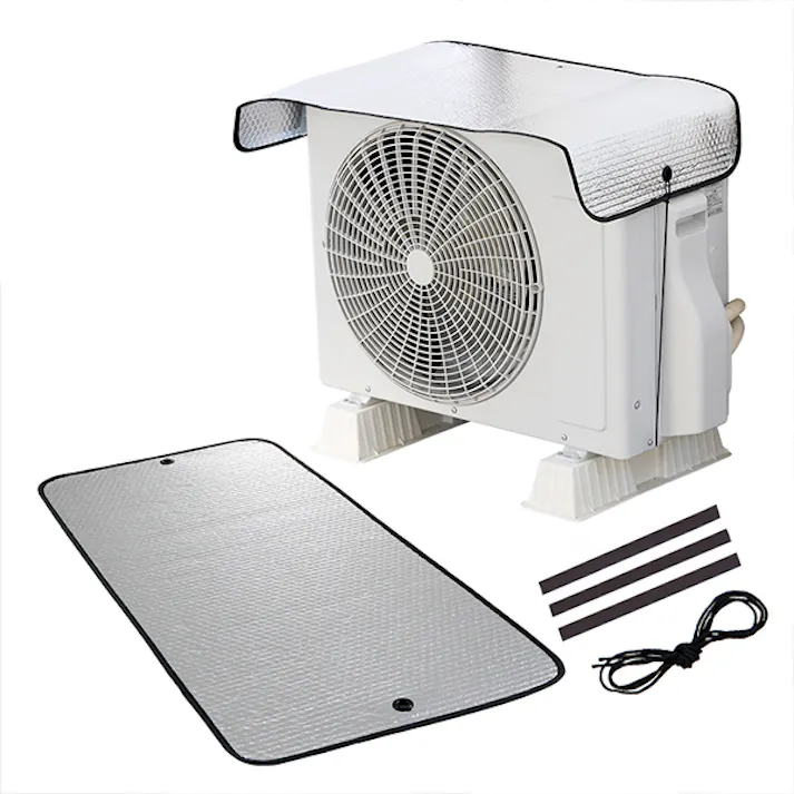 【エアコン室外機遮熱パネル マグネット式 約90×42cm <お得な2個セット>】 ちあふる 電気代 節約 猛暑対策 夏 日よけ 屋外 遮熱カバー JAN:4989409101661