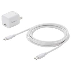 USB PD対応キューブ型AC充電器（PD20W・Type-Cケーブル付属）