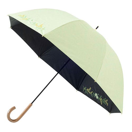 MKN 55cm 遮光&紫外線遮蔽&遮熱の黒コーティング傘 手開き mimosa