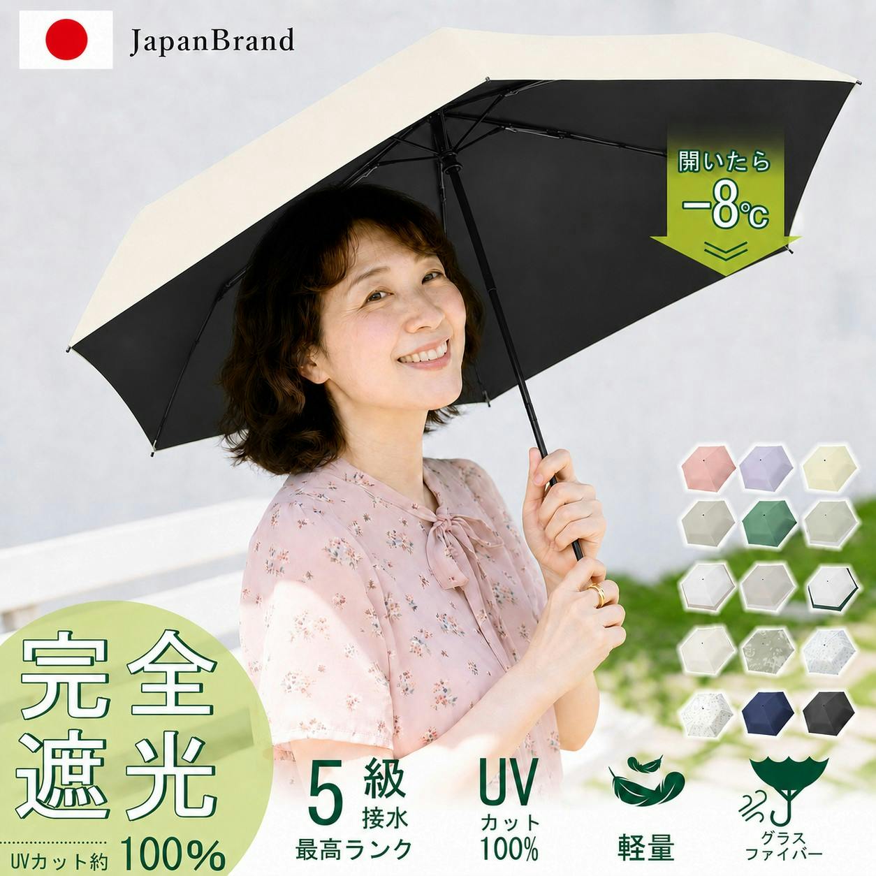 折り畳み傘 JIS認証 日傘 折りたたみ 高齢者 老人 完全遮光 超軽量 超撥水 6本骨 uvカット 紫外線対策 日焼け対策 メンズ レディース 大きめ おりたたみ傘 晴雨兼用傘 レディース お年寄り 女性 メンズ  頑丈 大きい 贈り物 カーキ