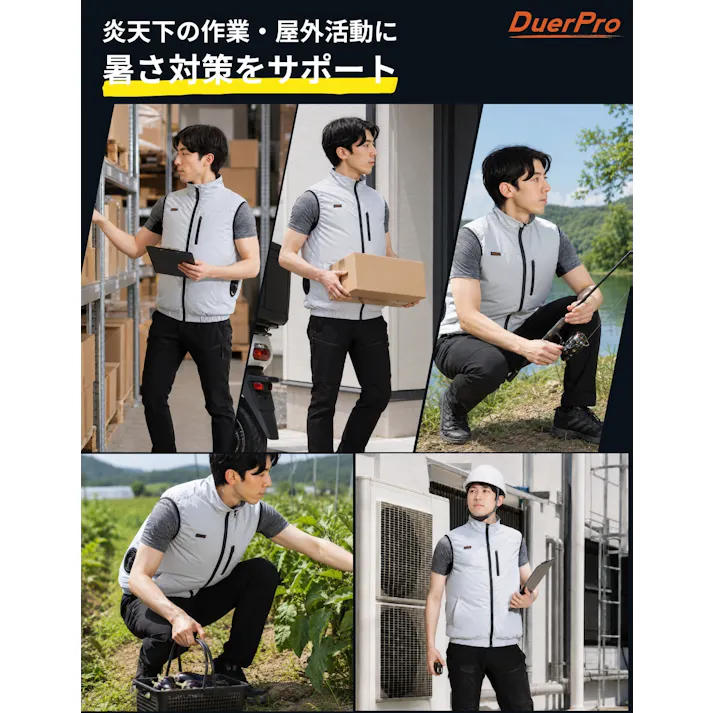 【夏の暑さ対策セール!】【送料無料!最短翌日発送!】空調作業服 ファン付きベスト 男女兼用 【夏の作業効率向上】すぐ使えるフルセット バッテリー付き 静音ファン 撥っ水 吸汗速乾 法人導入実績 LL ネイビー