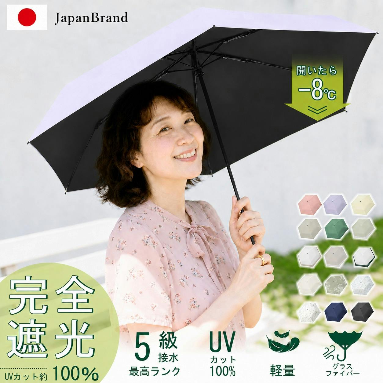 折り畳み傘 JIS認証 日傘 折りたたみ 高齢者 老人 完全遮光 超軽量 超撥水 6本骨 uvカット 紫外線対策 日焼け対策 メンズ レディース 大きめ おりたたみ傘 晴雨兼用傘 レディース お年寄り 女性 メンズ  頑丈 大きい 贈り物 ライトパープル