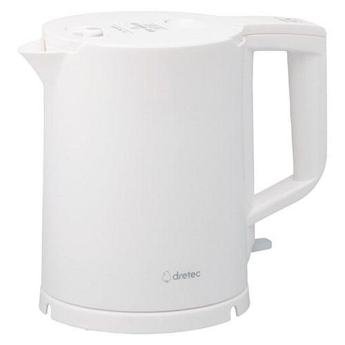 DRETEC 電気ケトル ピタポット 0.8L 15×22.5×20cm こぼれにくい転倒時