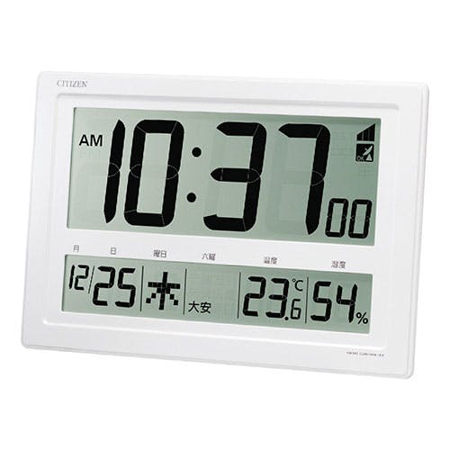 大画面デジタル電波時計 【42×29×4.3cm・プラスチック枠・単2電池3本使用(別売)】