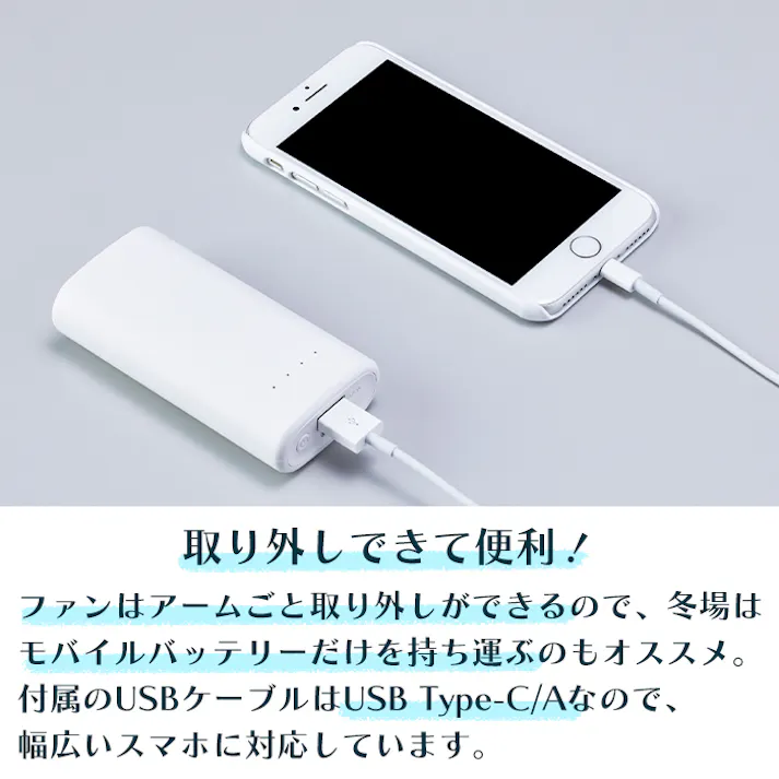 扇風機 ネックファン ハンディファン 小型 首かけ USB モバイルバッテリーファン ブラック