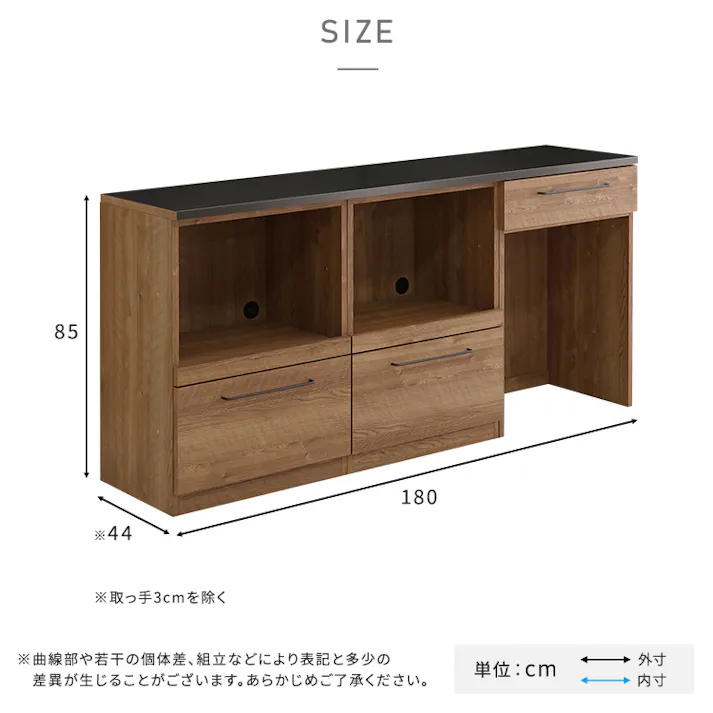 日本製 特殊鋼板を使った組み合わせキッチンカウンター【180cm】オープン収納 + オープン収納 + ゴミ箱上カウンター【色:グレー】組合せ:A+A+B/完成品【送料込み】