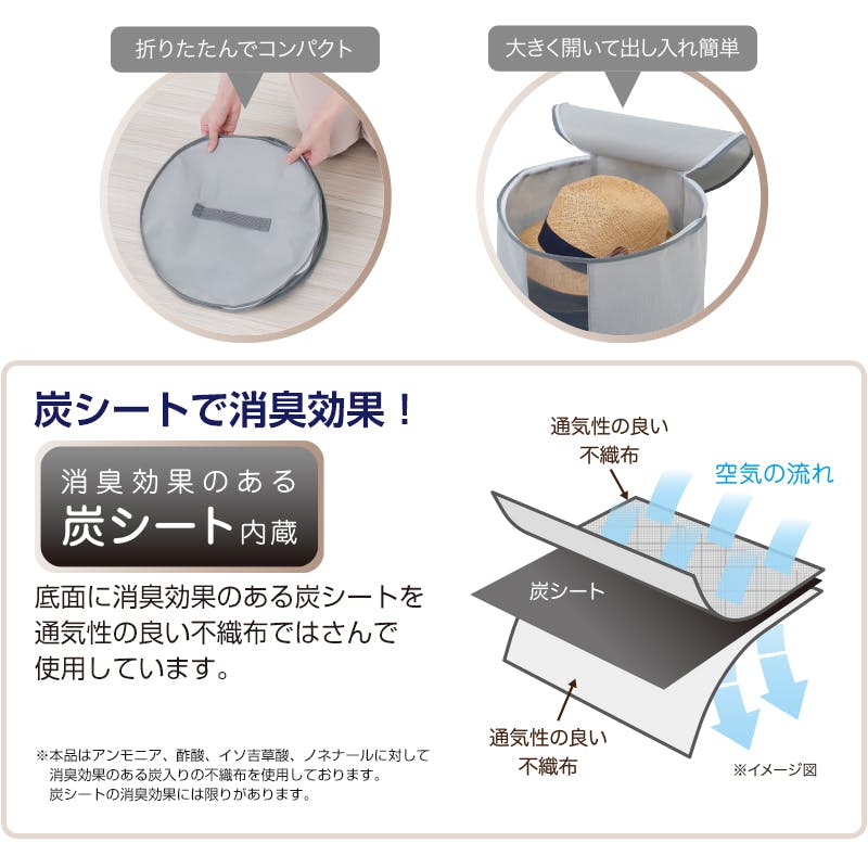 炭消臭 帽子収納 お得な4個セット】 ちあふる 帽子収納ケース 型崩れ