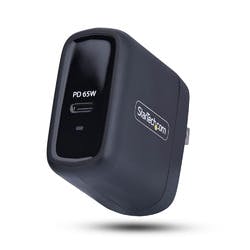 USB充電器/1ポートUSB-C/最大65W/PD対応/GaN採用/ブラック | 携帯