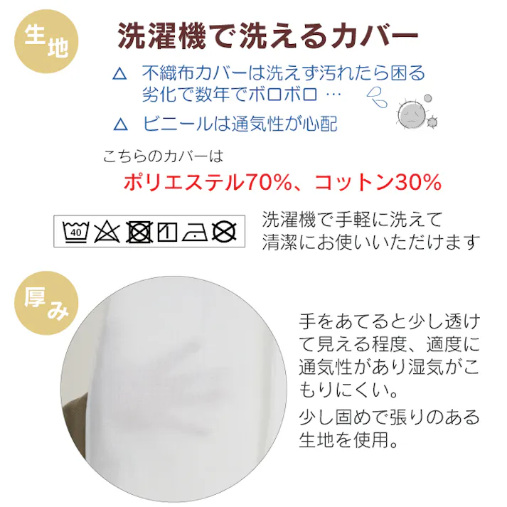 川口工器 頑丈クローゼットハンガー専用カバー&カーテン 幅150cm カバー付き頑丈ハンガーラック専用 洗える カバーのみ 洗濯可 交換用 洗い替え メタルラック 左右に大きく開く前カーテン2枚 ホコリ防止 ホワイト 白 21423【CR-423】