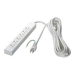 BSTAPST3620WH 3ピン式電源タップ 6個口 2m ホワイト