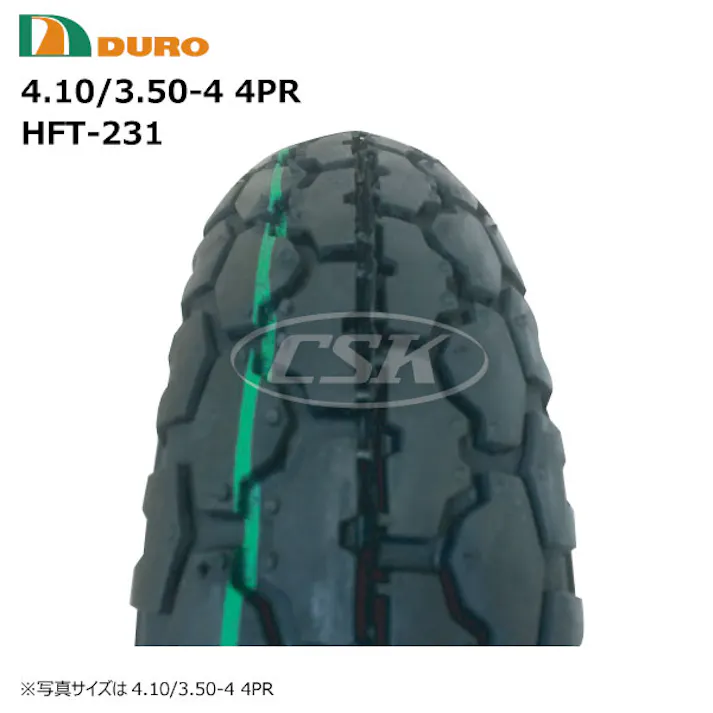 各1本 DURO 4.10/3.50-4 4PR HFT-231 デュロ タイヤ チューブ セット 花柄パタン 海外製 荷車 ハンドカート 台車 補修用 L型バルブ410/350-4 4.10-3.50-4 410-350-4