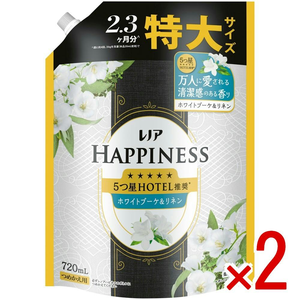 【2点まとめ買い】レノアハピネス夢ふわタッチホワイトブーケ＆リネンの香り詰替用特大サイズ × 2点　 【送料込み】 ＃4987176350350