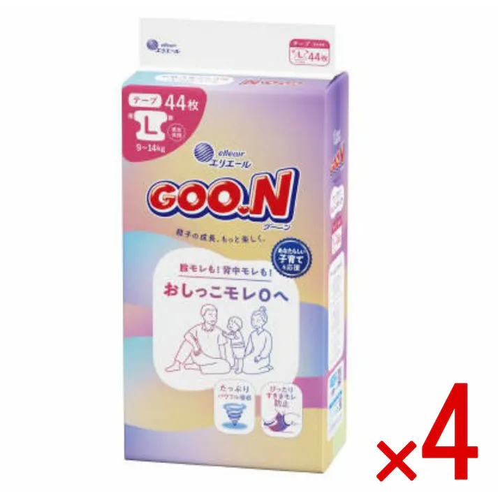 【ケース販売】グーン おしっこモレ0へ Lサイズ × 4点 【送料込み】 #4902011124323