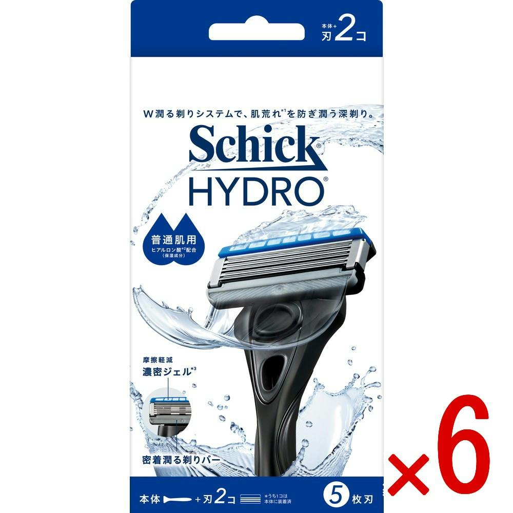 【ケース販売】シック ハイドロ 普通肌 ホルダー（本体＋刃2コ） × 6点　 【送料込み】 ＃4891228320423