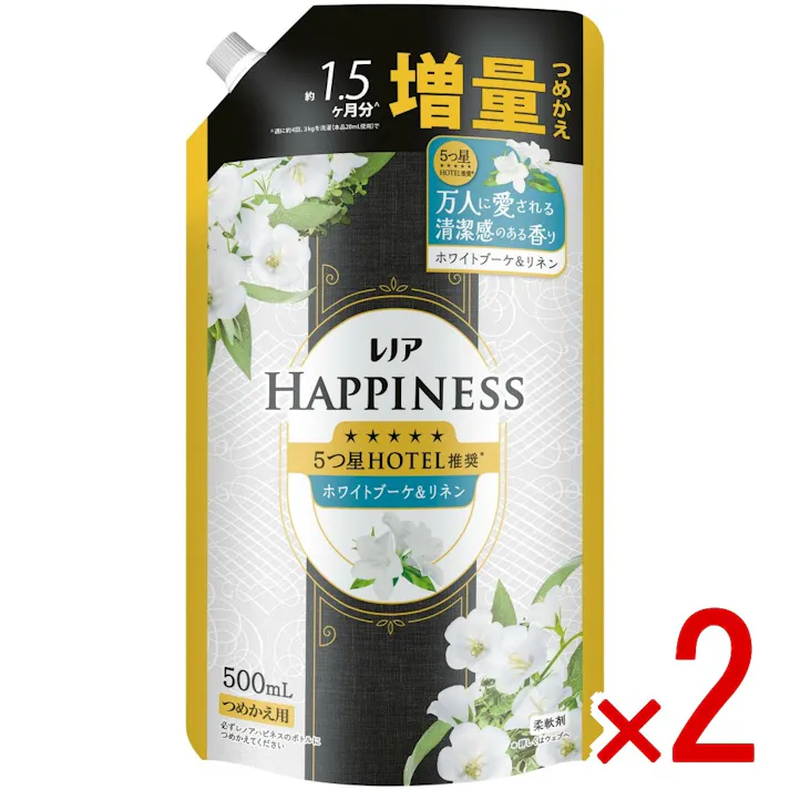 【2点まとめ買い】レノアハピネス夢ふわタッチホワイトブーケ&リネンの香り詰替増量サイズ × 2点 【送料込み】 #4987176350336