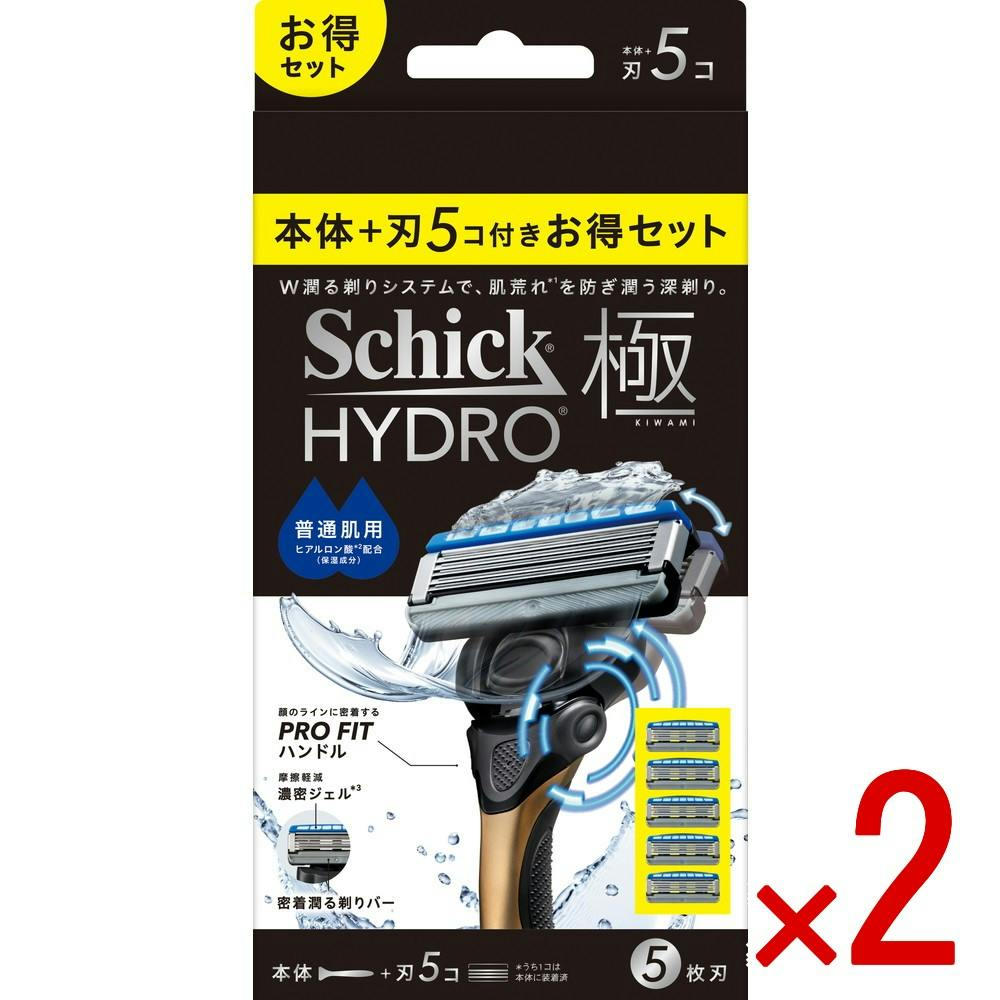 【2点まとめ買い】シック ハイドロ極 普通肌 コンボパック（本体＋刃5コ） × 2点　 【送料込み】 ＃4891228320539