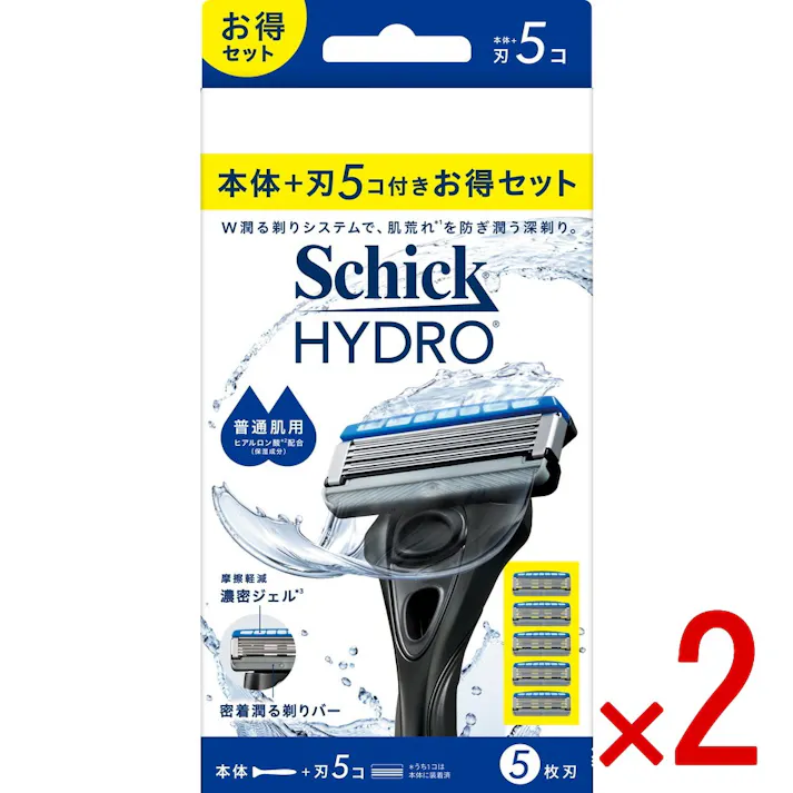 【2点まとめ買い】シック ハイドロ 普通肌 コンボパック(本体+刃5コ) × 2点 【送料込み】 #4891228320430