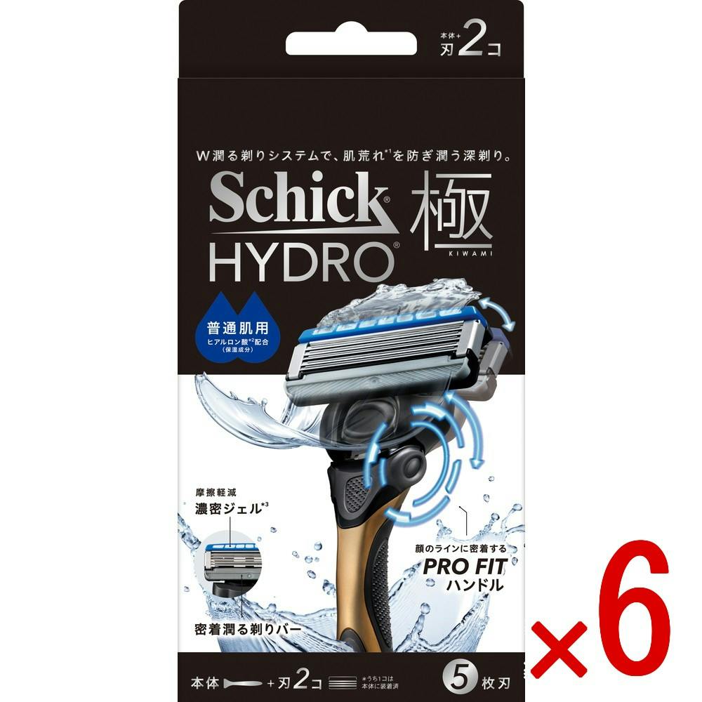 【ケース販売】シック ハイドロ極 普通肌 ホルダー（本体＋刃2コ） × 6点　 【送料込み】 ＃4891228320522