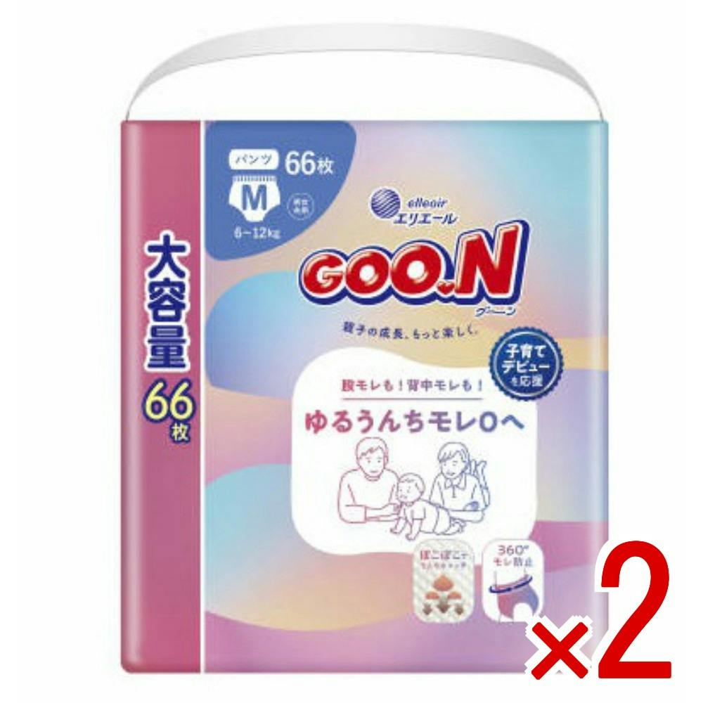 【2点まとめ買い】グーン ゆるうんちモレ0へ パンツ Mサイズ × 2点　 【送料込み】 ＃4902011124408