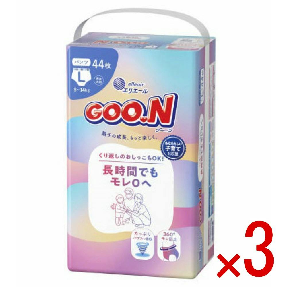 【ケース販売】グーン 長時間でもモレ0へ パンツ Lサイズ × 3点　 【送料込み】 ＃4902011124354
