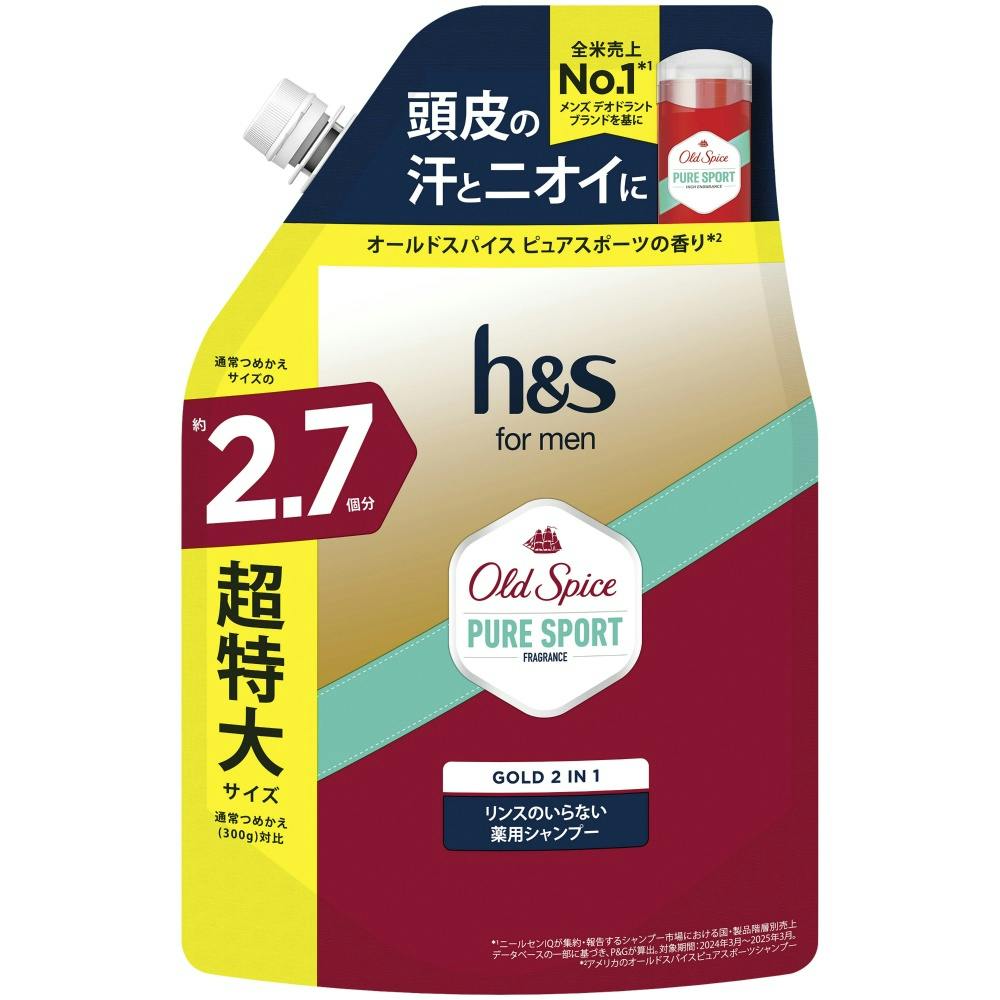 HSFORMENゴールド2IN1シャンプーオールドスパイスピュアスポーツの香りかえ超特大2．7倍 × 1点　 【送料込み】 ＃4987176387233