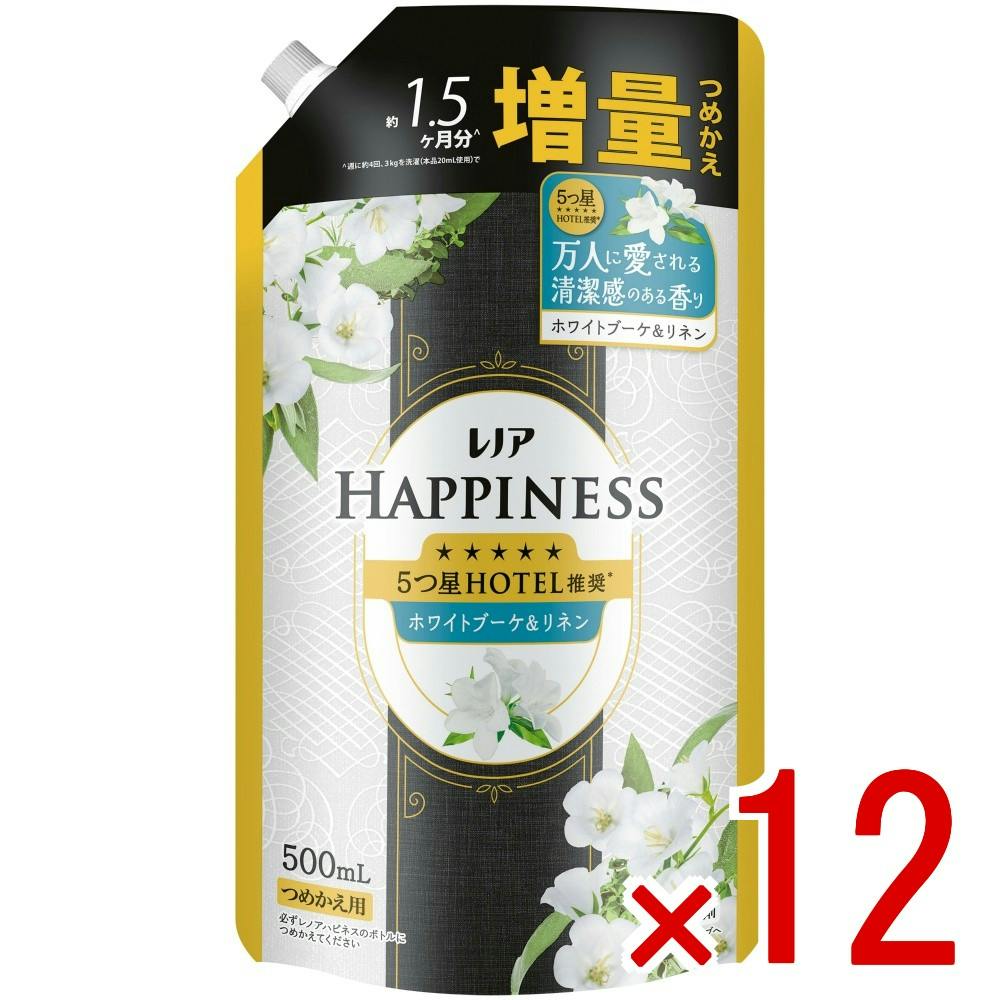 【ケース販売】レノアハピネス夢ふわタッチホワイトブーケ＆リネンの香り詰替増量サイズ × 12点　 【送料込み】 ＃4987176350336