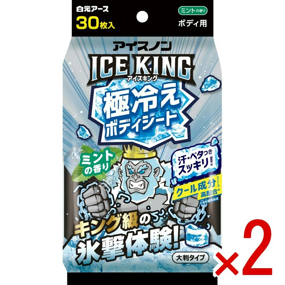【2点まとめ買い】アイスノン ICE KING 極冷えボディシート ミントの香り × 2点　 【送料込み】 ＃4902407025265
