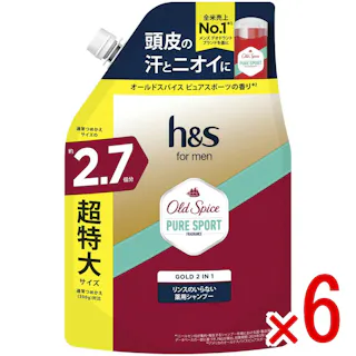 【ケース販売】HSFORMENゴールド2IN1シャンプーオールドスパイスピュアスポーツの香りかえ超特大2.7倍 × 6点 【送料込み】 #4987176387233
