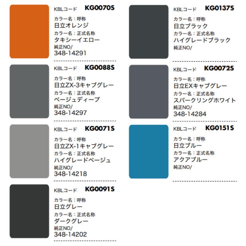 2本 KG0088S 日立 日立ZX-3キャブグレー 正式名称：ベージュディープ