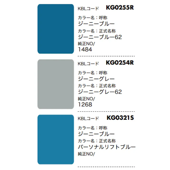 2本 KG0321S ジーニー社 ジーニー社ブルー 正式名称:パーソナルリフトブルー 建設機械用 KBL製 補修 スプレー 塗料 ラッカー 300ml 建機 ユンボ バックホ 等