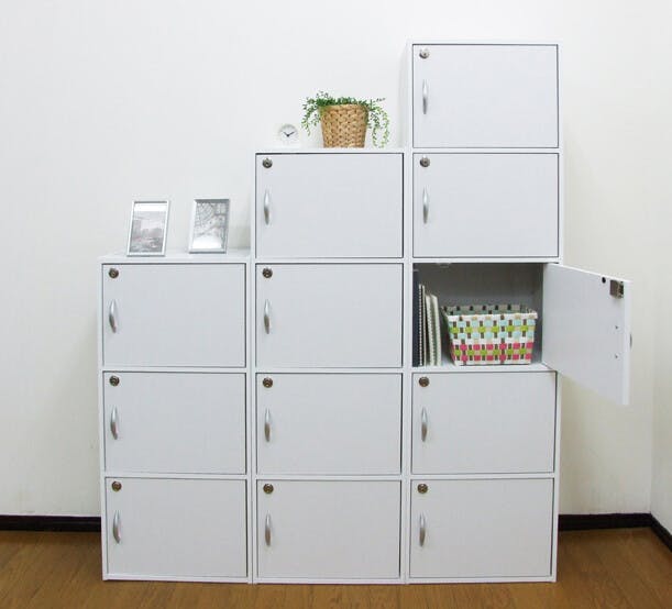 鍵付き5段ボックスR（ホワイト） 【送料込み】 #krso | 本棚・書棚