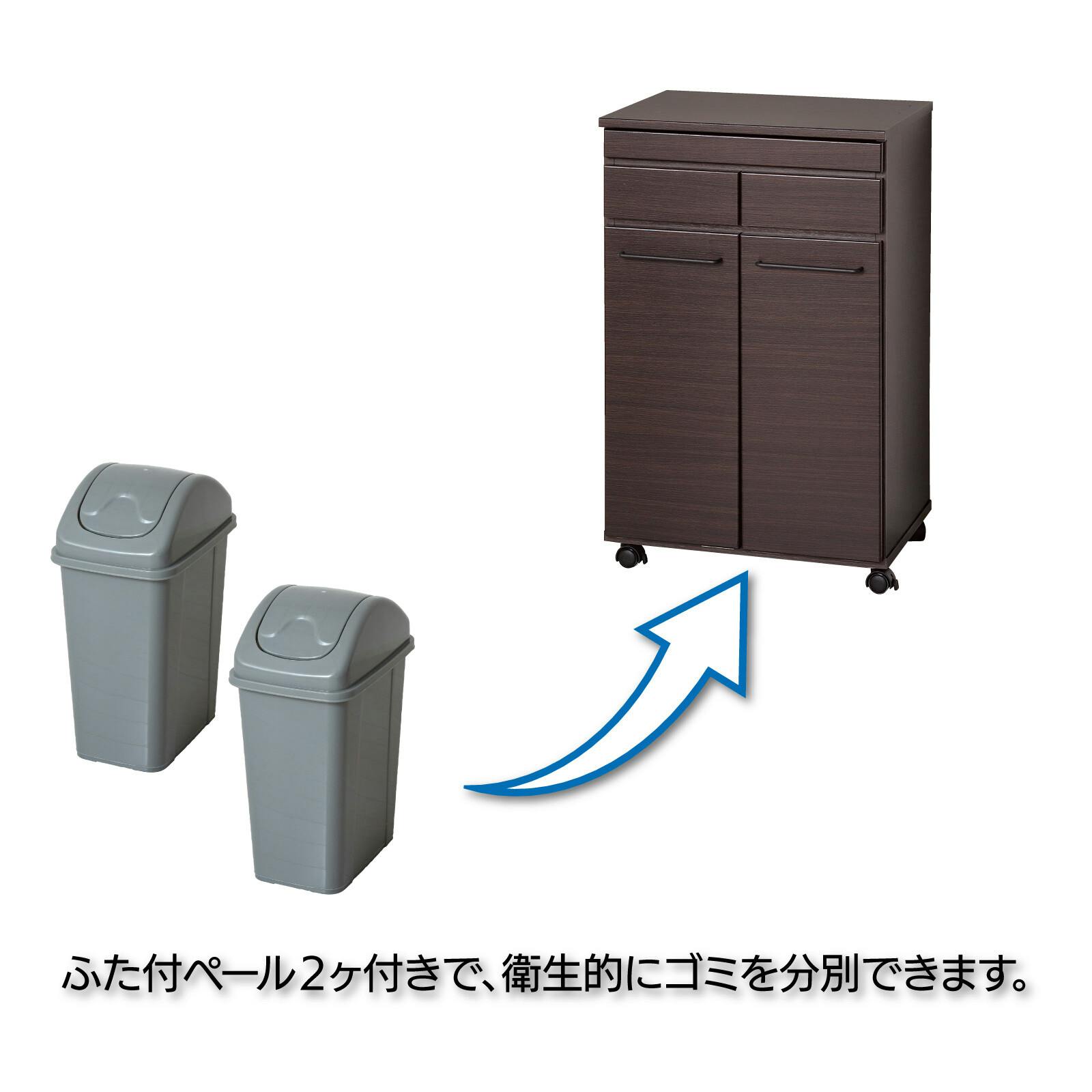 スライド棚付きダストボックス2D（ブラウン） 【送料込み】 #krso