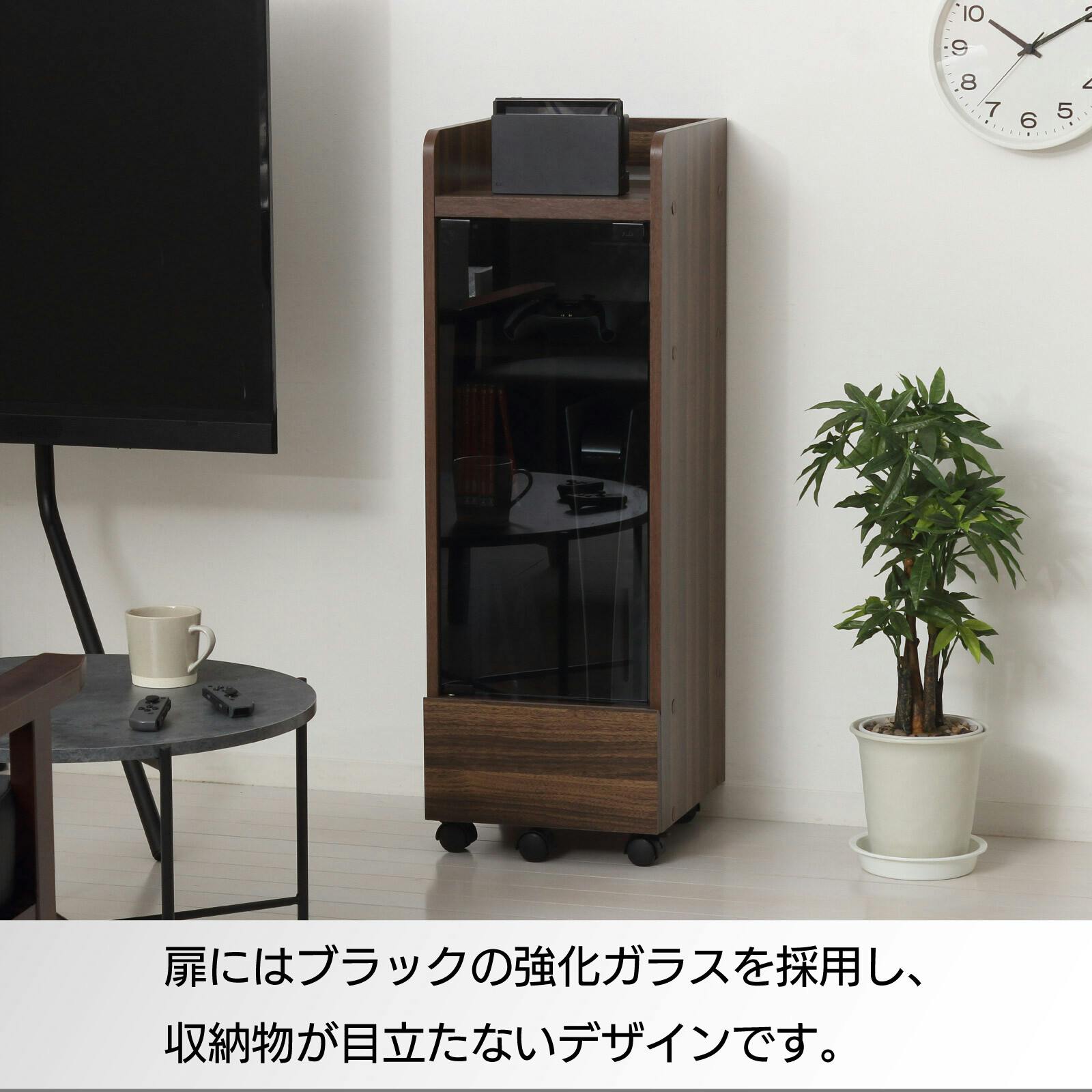 ゲーム機ラックキャスター付き（ブラウン） 【送料込み】 #krso | 本棚