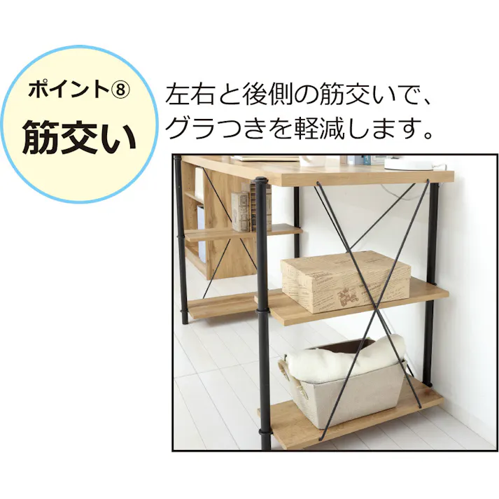 らくらく組立ラックデスク(ナチュラル) 【送料込み】 #krso