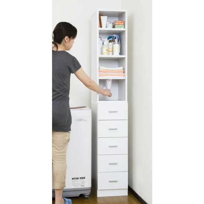 鏡面すきま収納タオルストッカーW20 【送料込み】 #krso