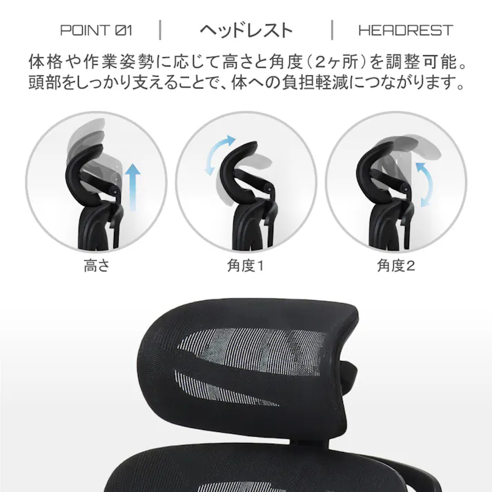 多機能ハイバックチェア BK ブラック 【送料込み】 #krso