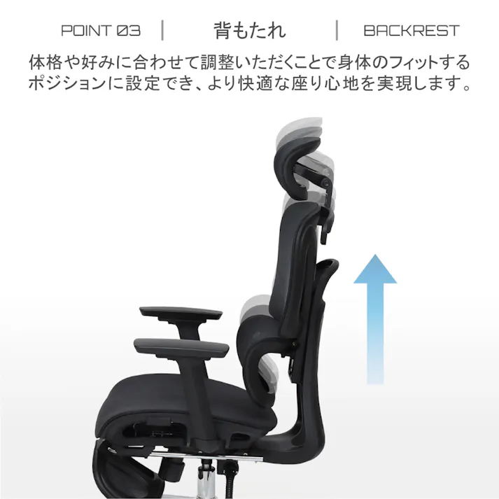 多機能ハイバックチェア BK ブラック 【送料込み】 #krso